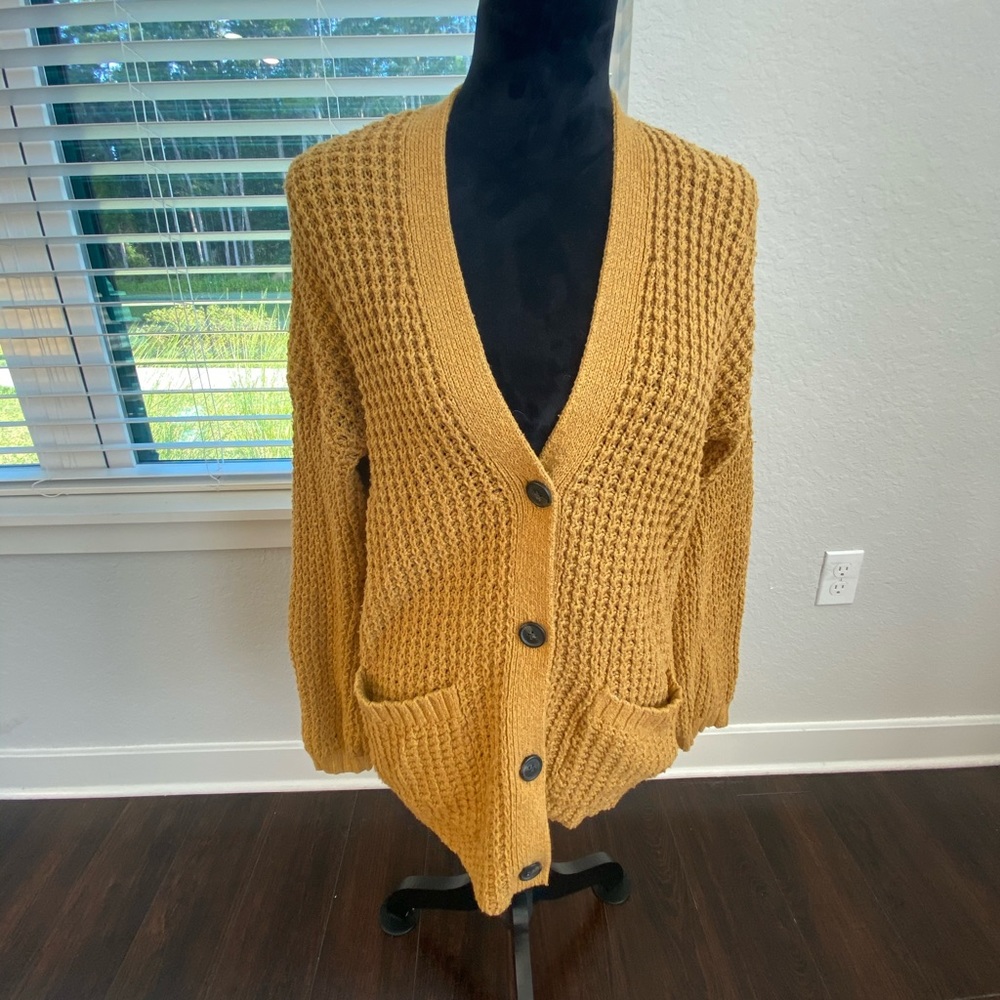 American eagle mustard cardigan small